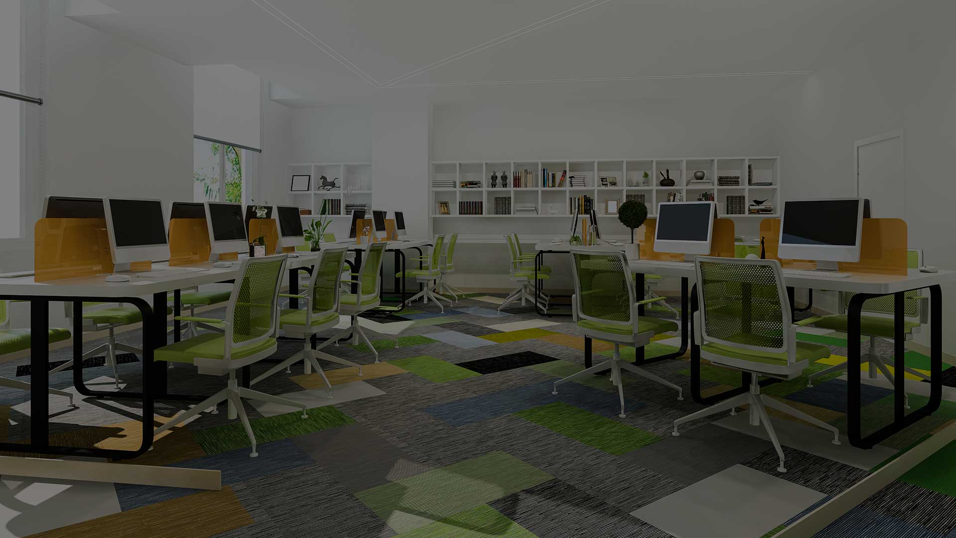 Modular carpet in an office installed by Payresa
